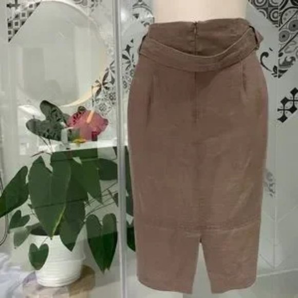 Like🆕🌹VTG Olsen Europe Elegant 💯 % Linen Pencil Skirt - Picture 5 of 9